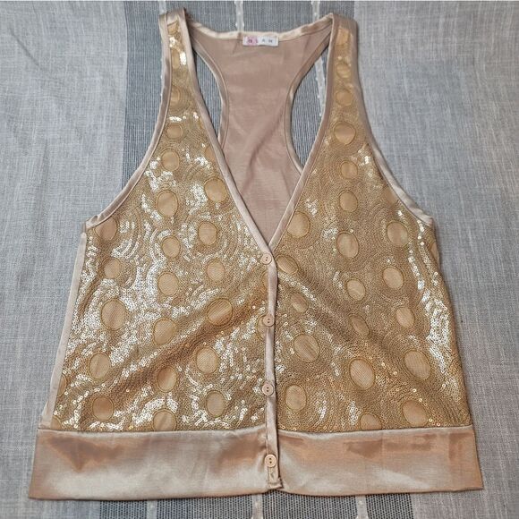 GLAM Sequined Racerback Top - Picture 1 of 8